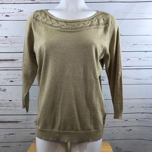 Worthington 3/4 Sleeve Gold Sweater Size XL