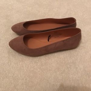 Mauve suede flats