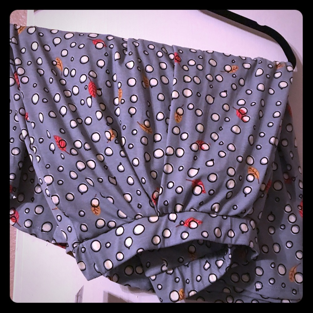 Lularoe 2XL Madison Grey Fall Leaves Print