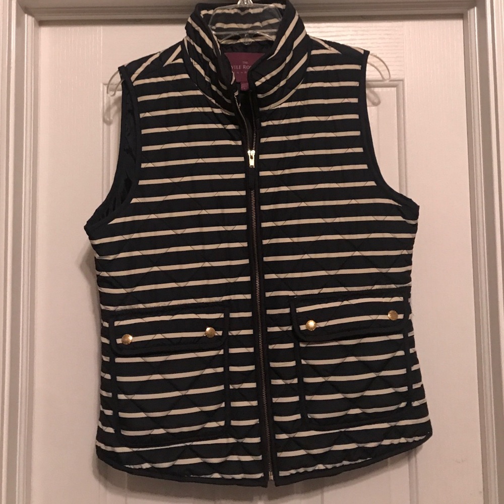 Navy Blue and White Striped Vest!