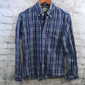 J. Crew Button Up Plaid Top Slim Fit Size Small