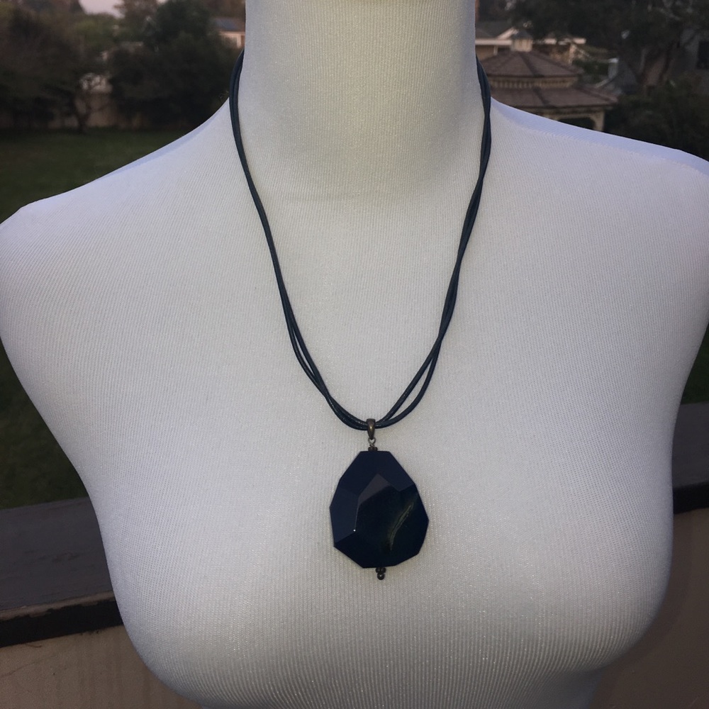Unique blue agate natural stone pendant