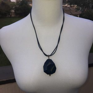 Unique blue agate natural stone pendant