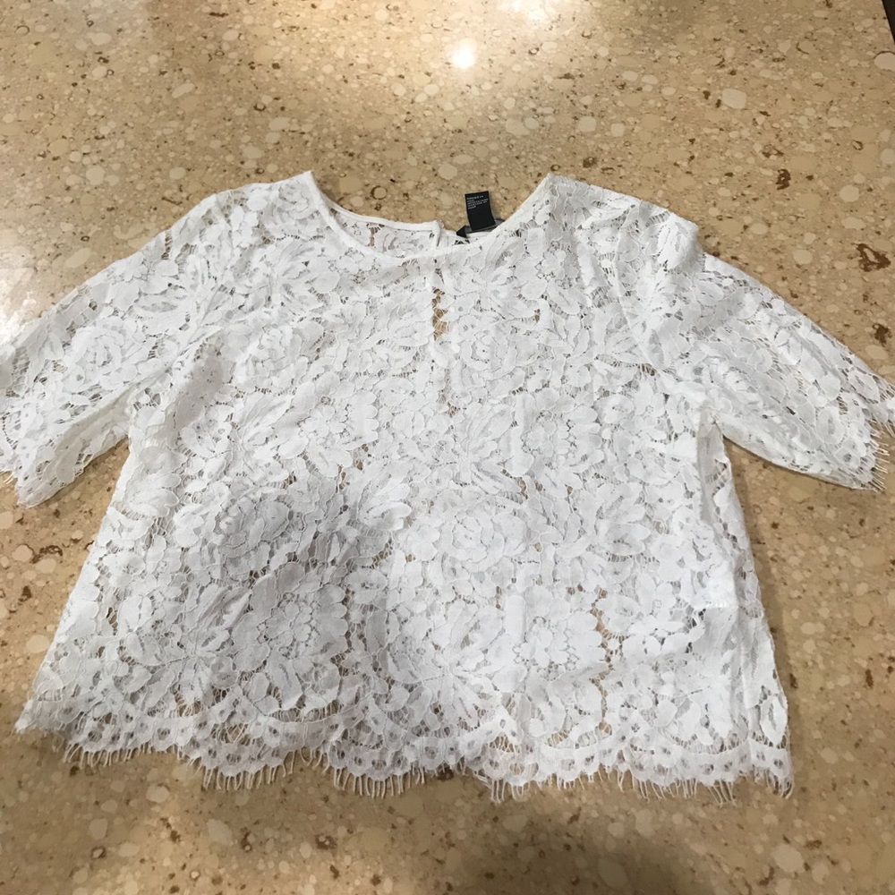 White lace shirt