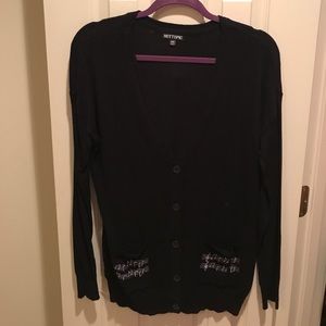 Hot Topic | Black music note cardigan