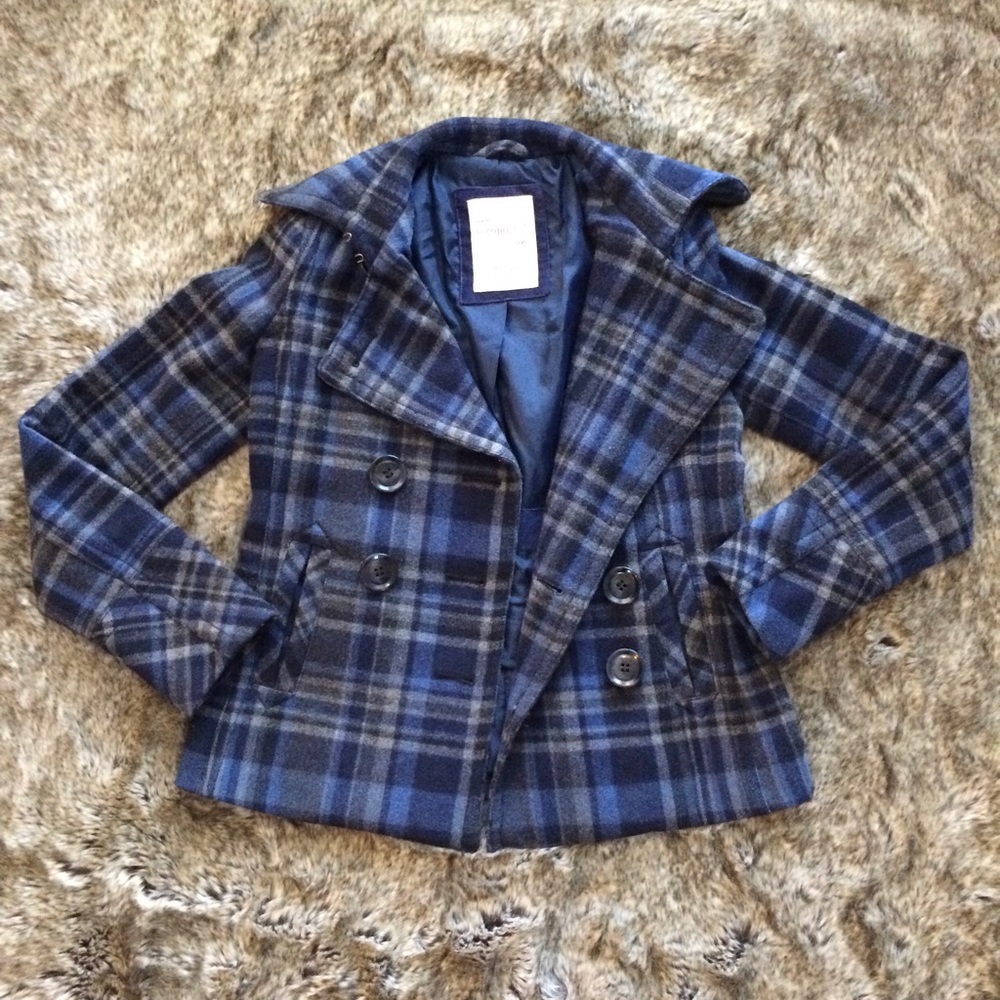 Aeropostale Plaid Peacoat Jacket
