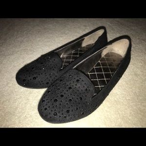Black studded flats