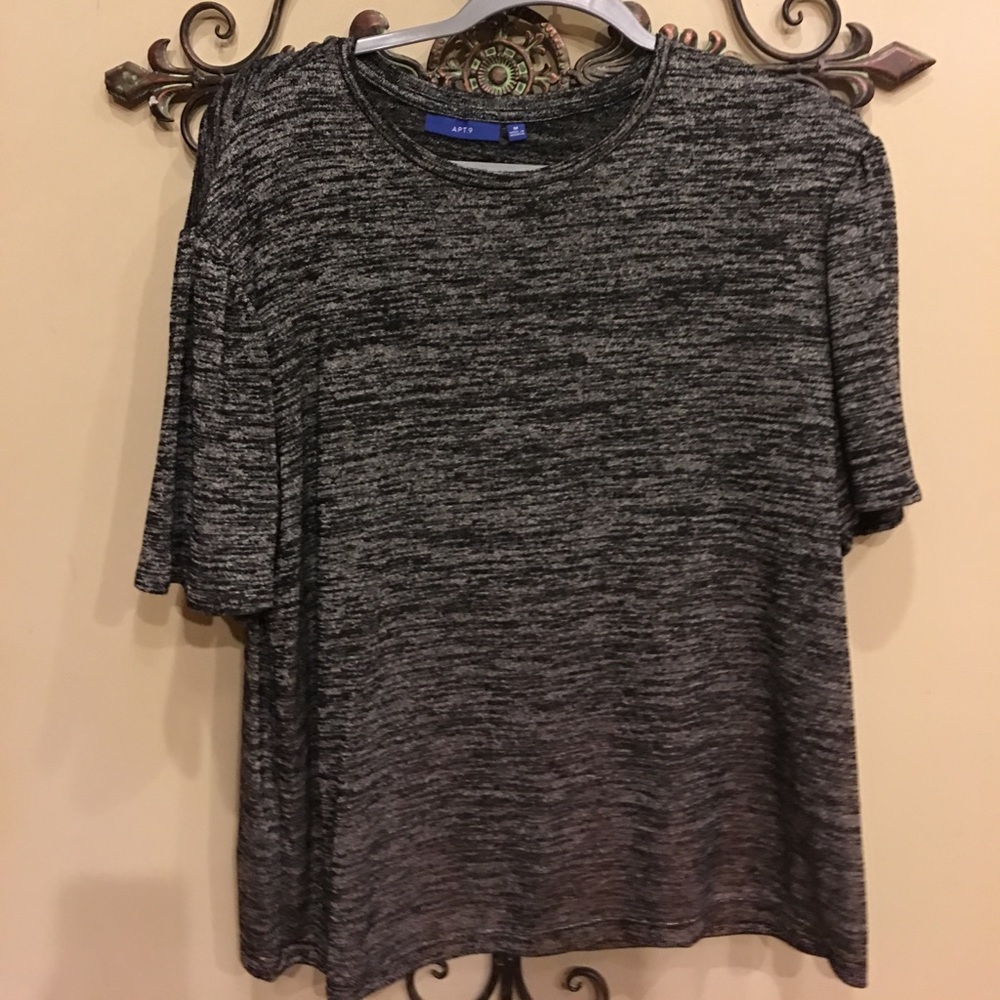 Dressy top with sleeve detail and 2 tone color