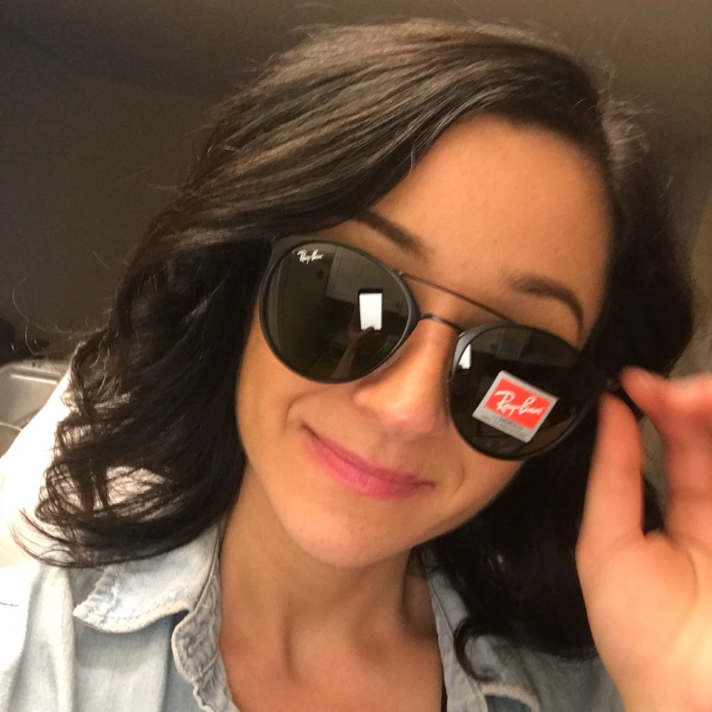 All black Erika double bridge ray ban sunglasses - Picture 5 of 5