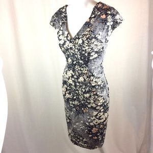 Tracy Reese New York Gray Pattern Dress w/ Pockets