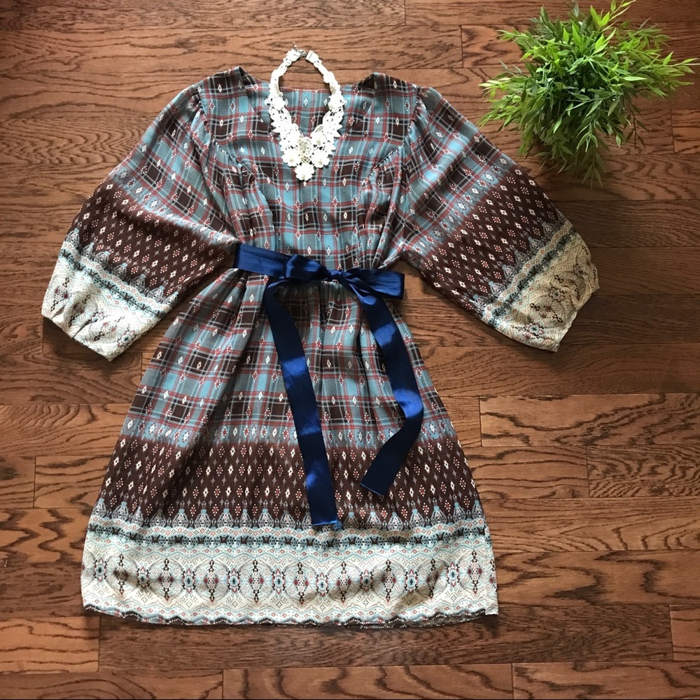 DR39 Patterned Chiffon Dress