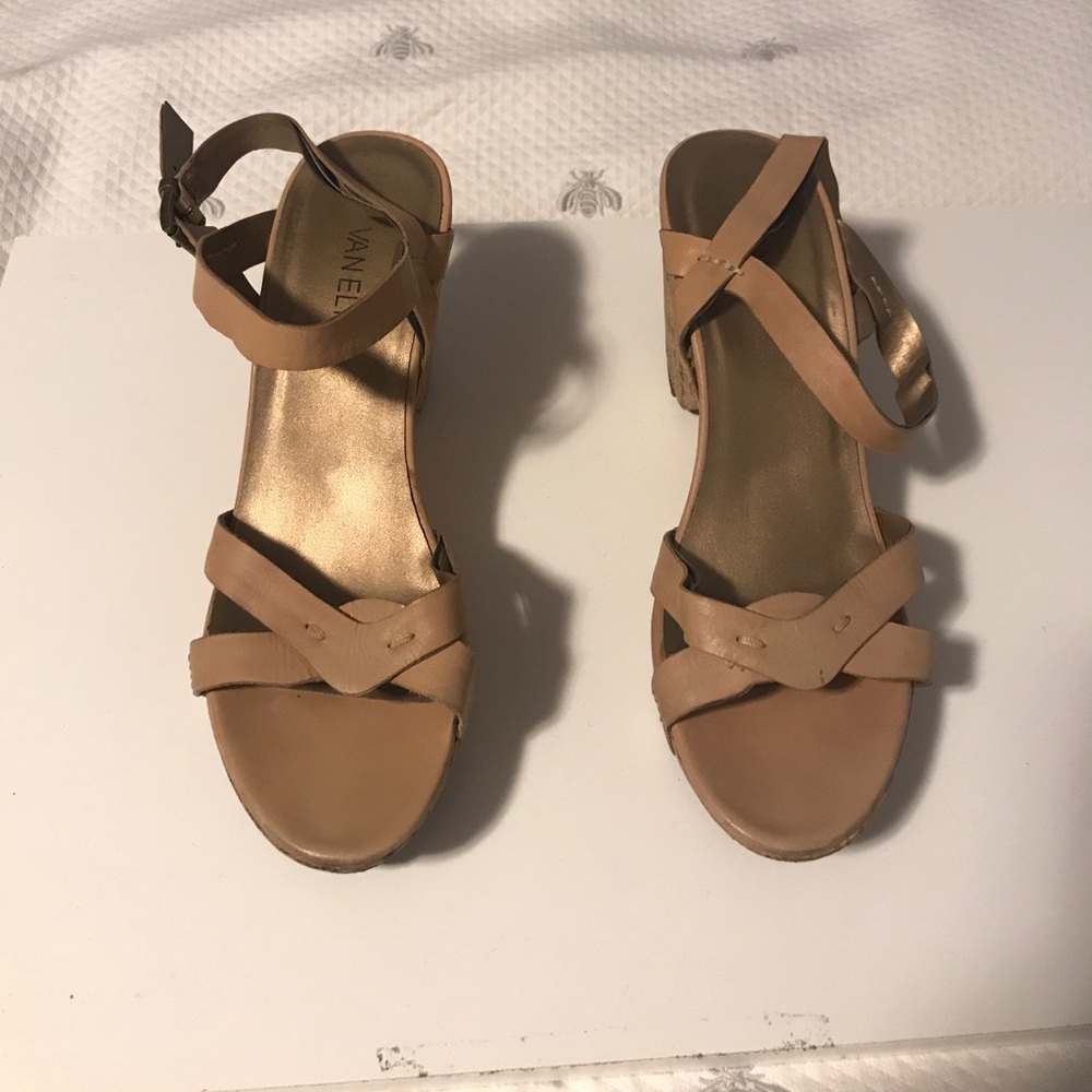 Vaneli Nude Wedge Sandals