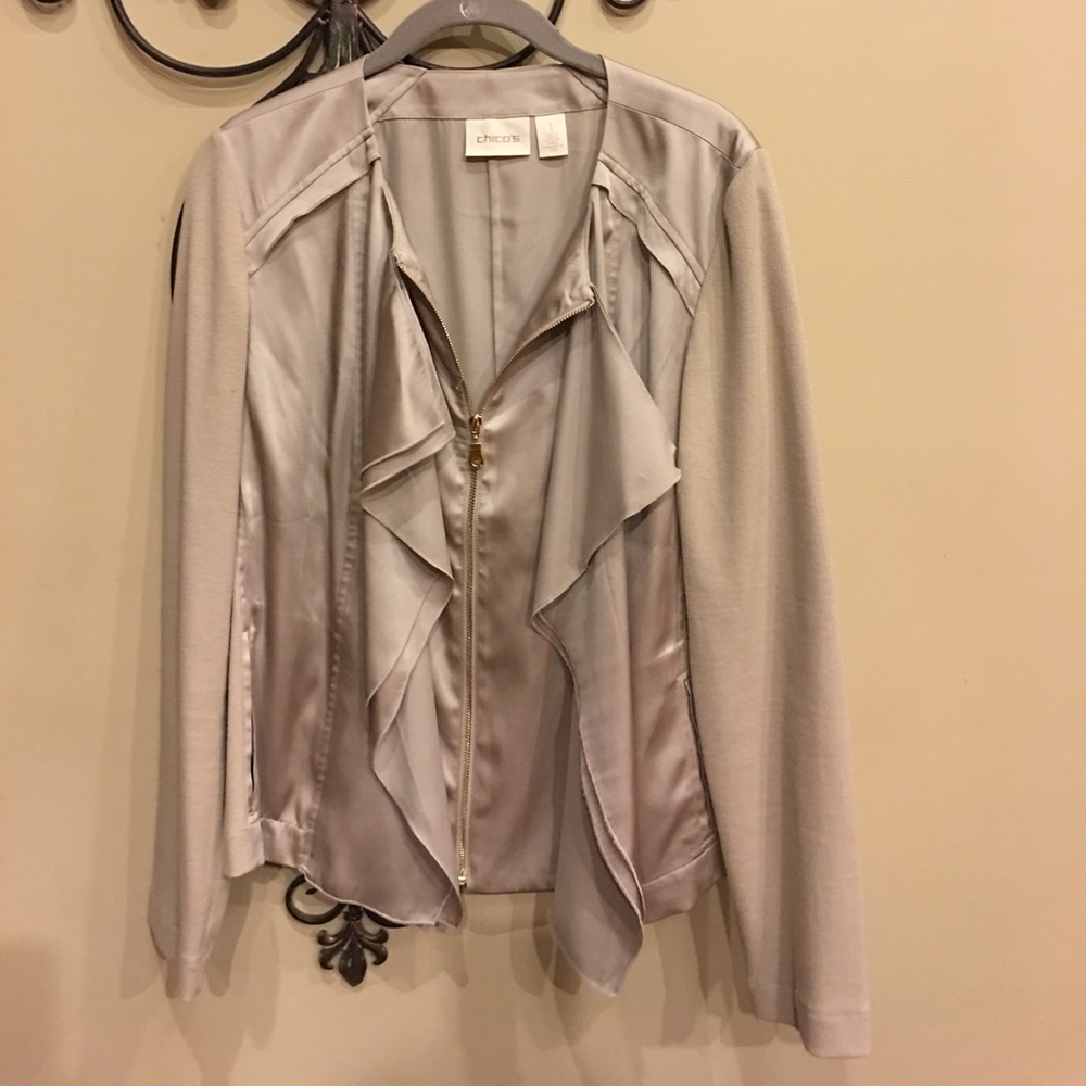 Beautiful Chico's Jacket size 1. 8 to 10.
