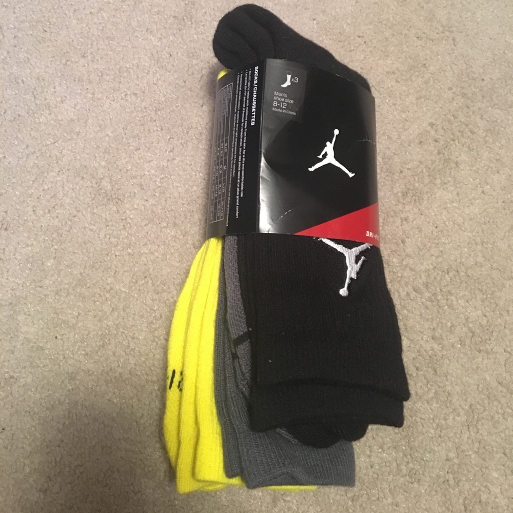 3 pack of Jordan Dri-Fit socks.