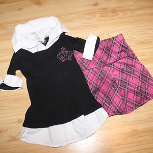 Sz 5 Copper Key School Girl shirt and plaid skirt