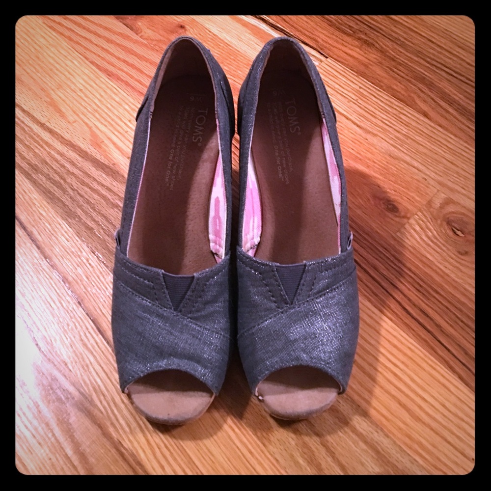 TOMS Denim Wedges
