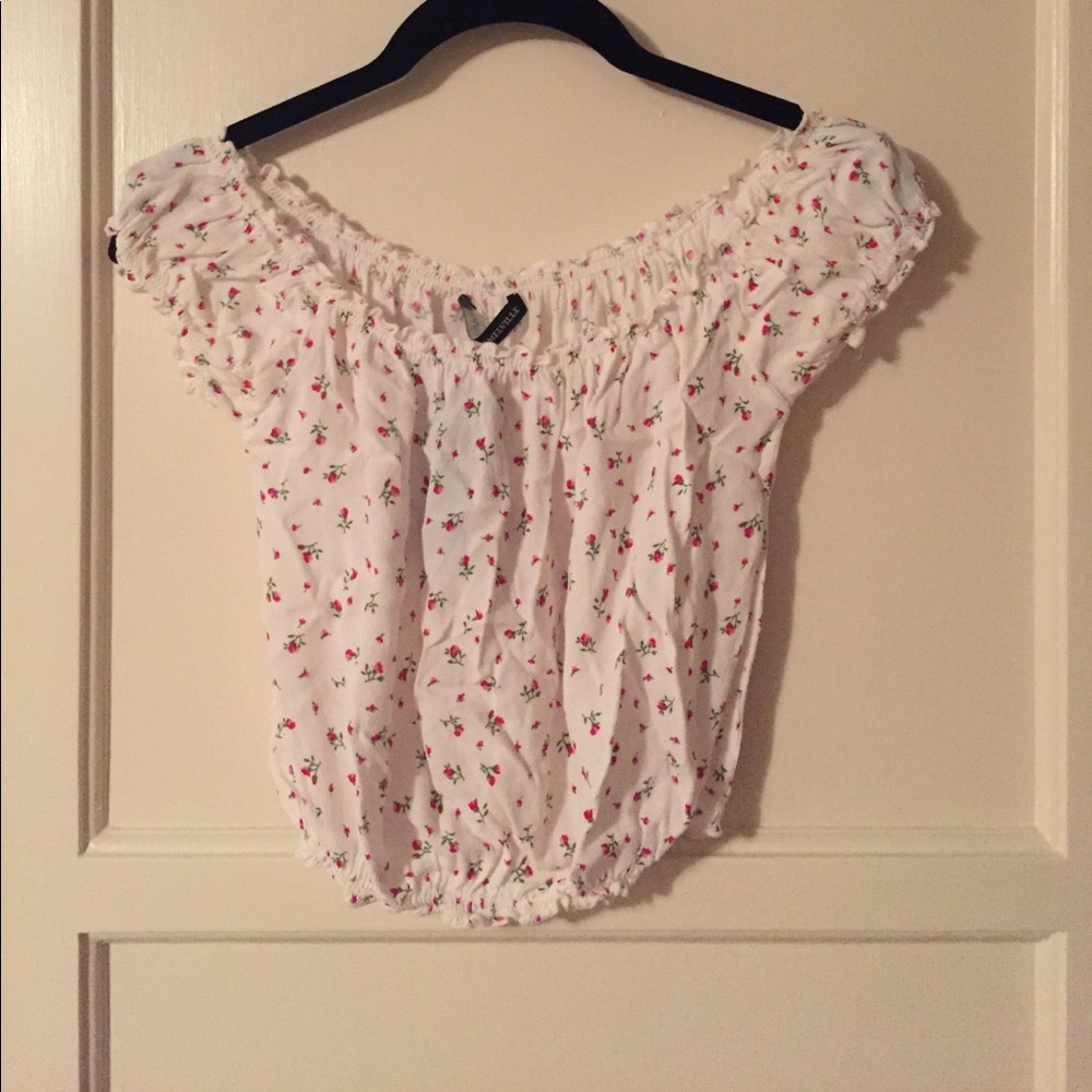 Brandy melville crop top with roses