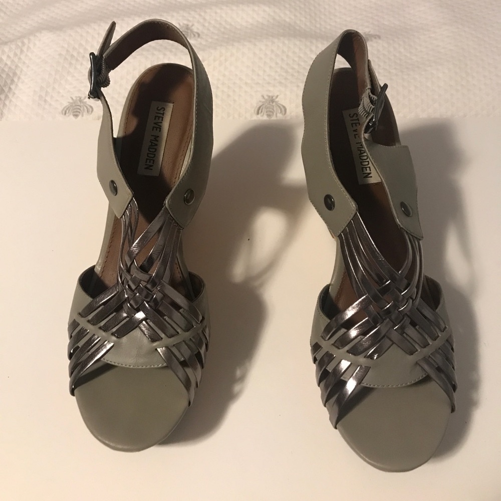 Steve Madden Turnpyke Wedges Grey/Gunmetal