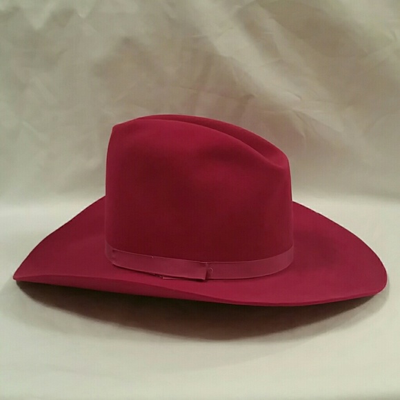 Vintage Hot Pink Barrel Racer Cowboy Hat Western - Picture 2 of 5