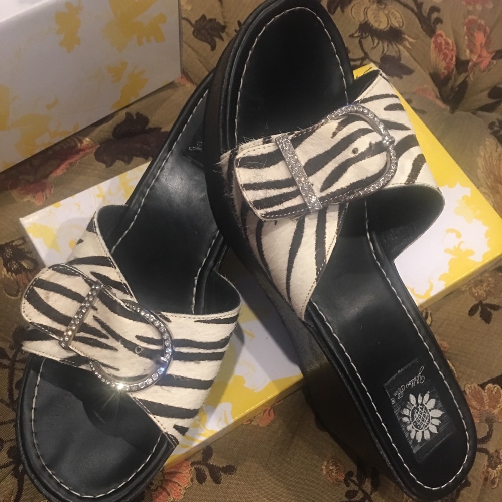 Yellow Box Zebra Print Wedges