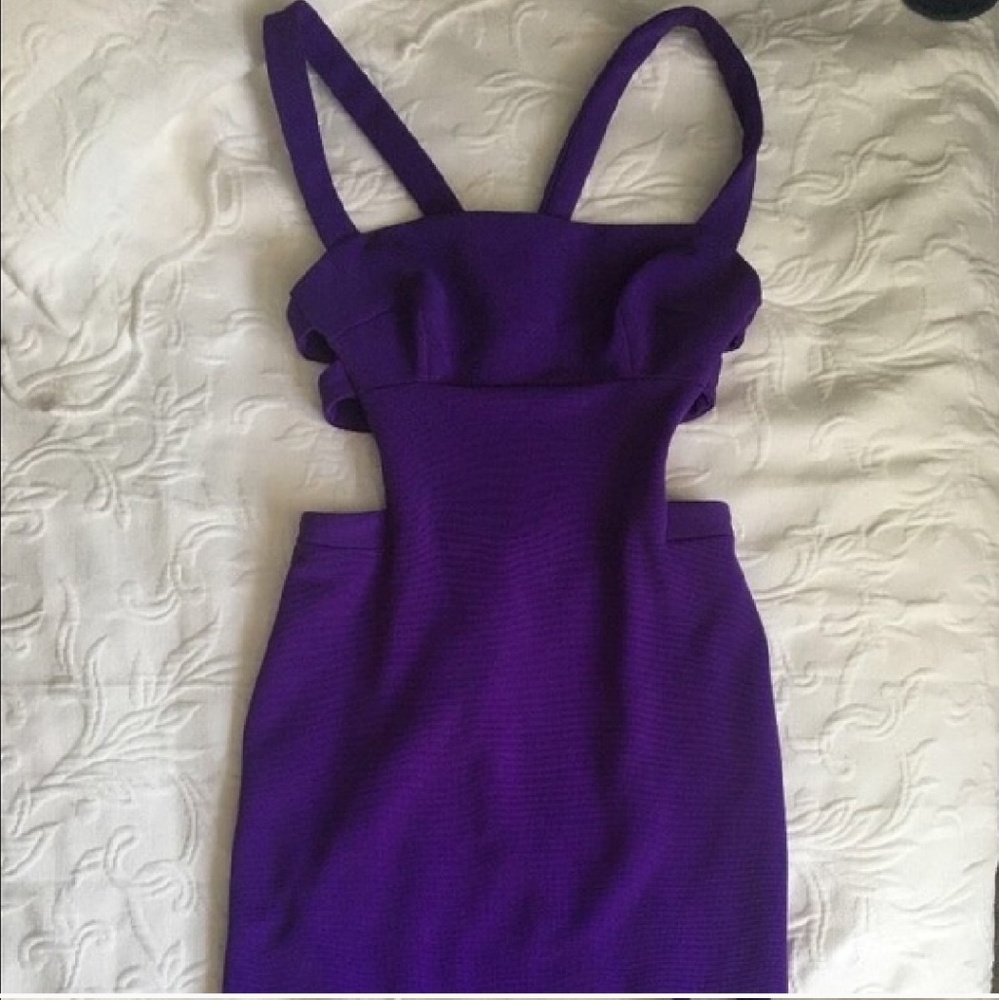 Nookie bandage Bodycon purple dress