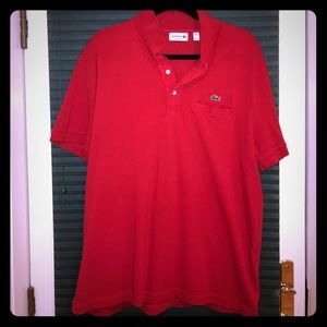 RED LACOSTE DRESS SHIRT
