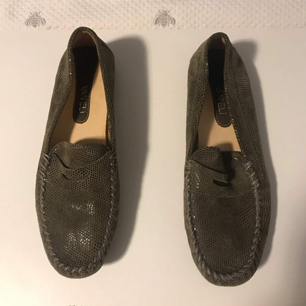 Vaneli Taupe Snake-embossed Loafers