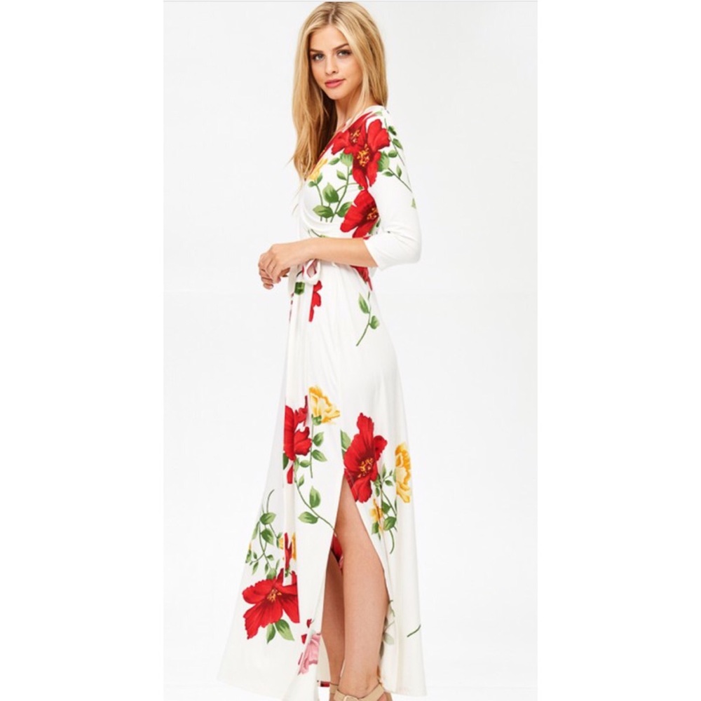 Off White Floral Print Maxi Dress NWT - Picture 4 of 8