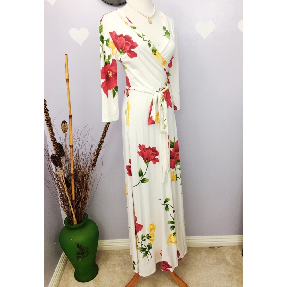 Off White Floral Print Maxi Dress NWT - Picture 5 of 8