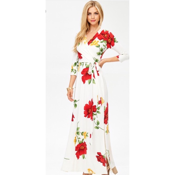Off White Floral Print Maxi Dress NWT - Picture 3 of 8