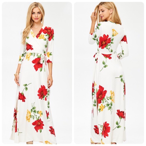 Off White Floral Print Maxi Dress NWT - Picture 2 of 8