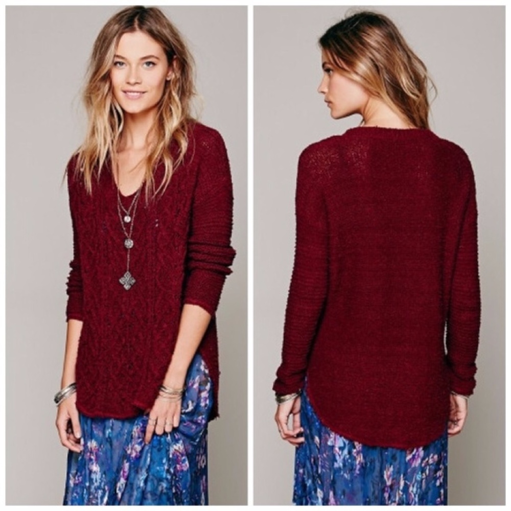 Free People Cross my Heart Pullover Sweater