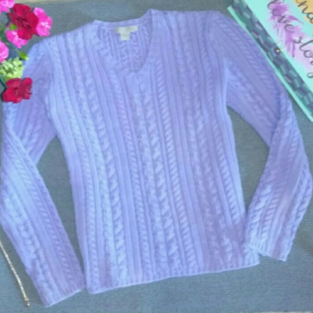 J. Crew Lavender Cable Knit Sweater