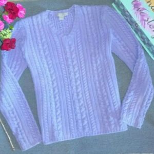J. Crew Lavender Cable Knit Sweater