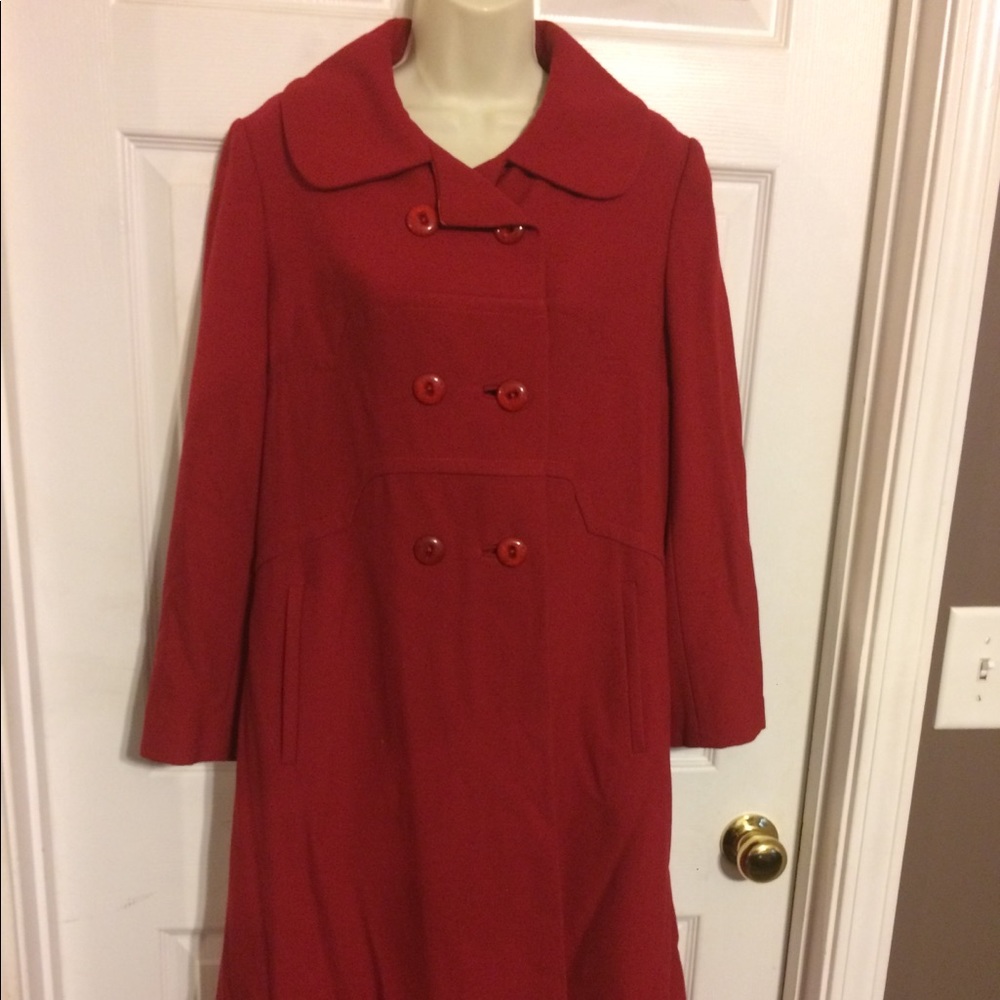 Shagmoor vintage red 100% wool coat sm/med.