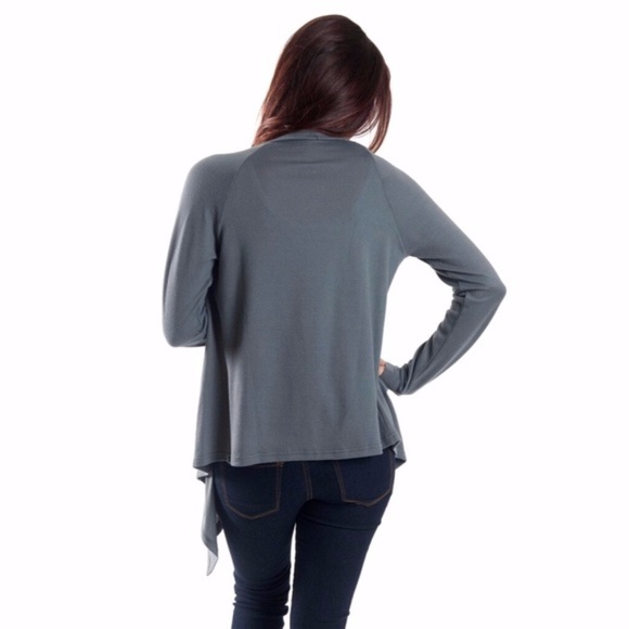 GREY WATERFALL SWEATER    (S10-18-1) - Picture 2 of 2