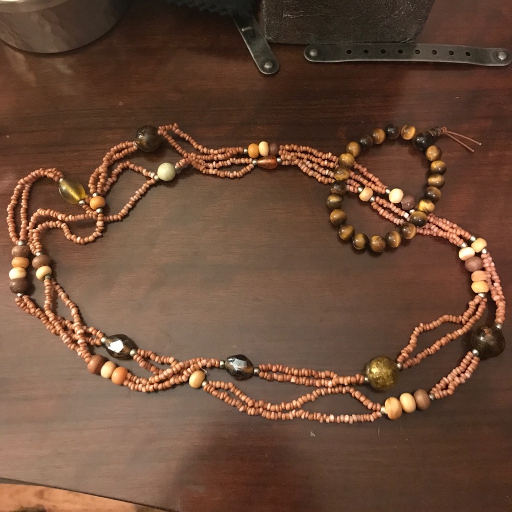 Boho multi bead necklace