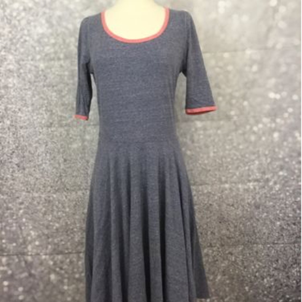LulaRoe Nicole Blue Heathered Dress