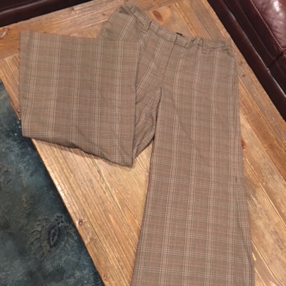 LB Plaid High Wasted Big Flare Pants - Picture 1 of 4