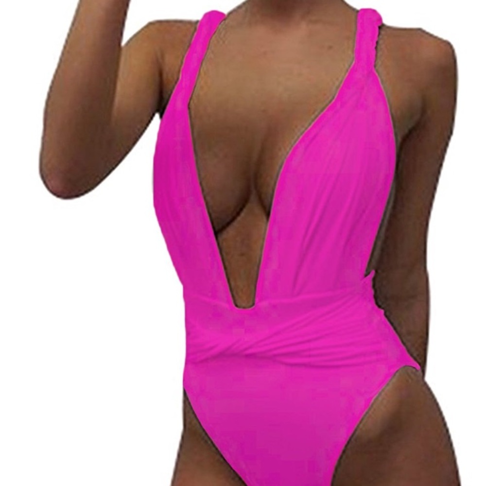 Pink one piece bikini