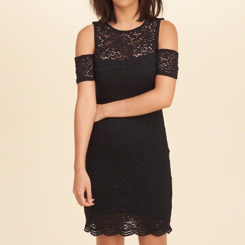 🔥New Black lace off shoulder dress