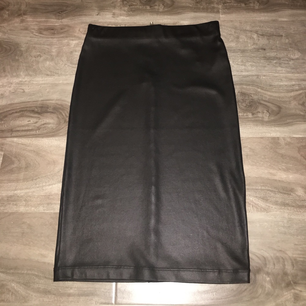 Black leather skirt