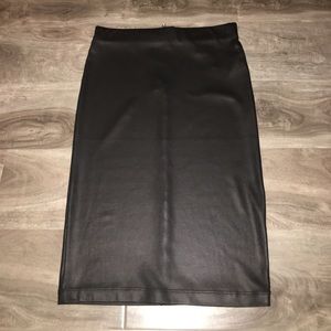 Black leather skirt