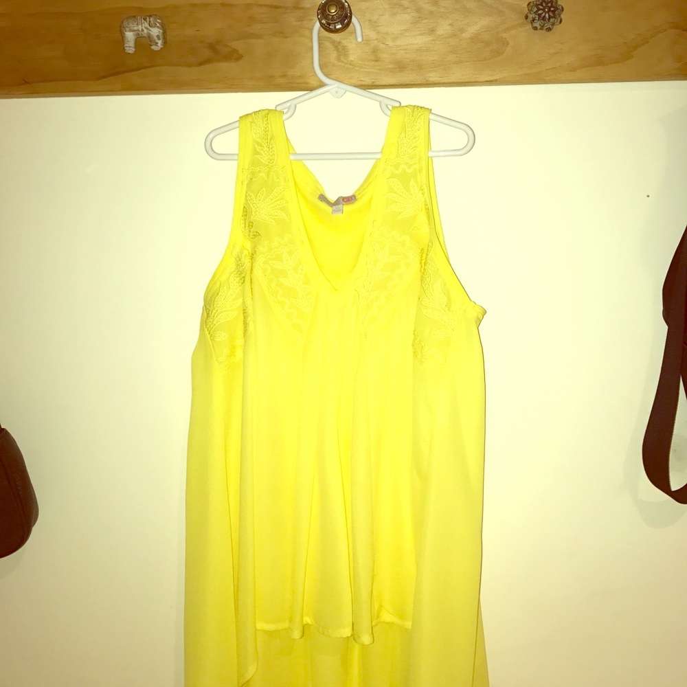 GB yellow high low tank top