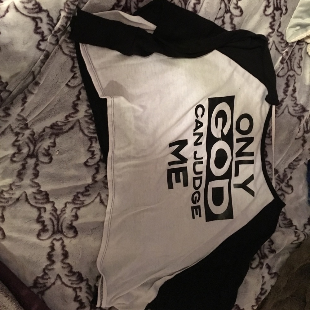 Oversized Tupac crop tee