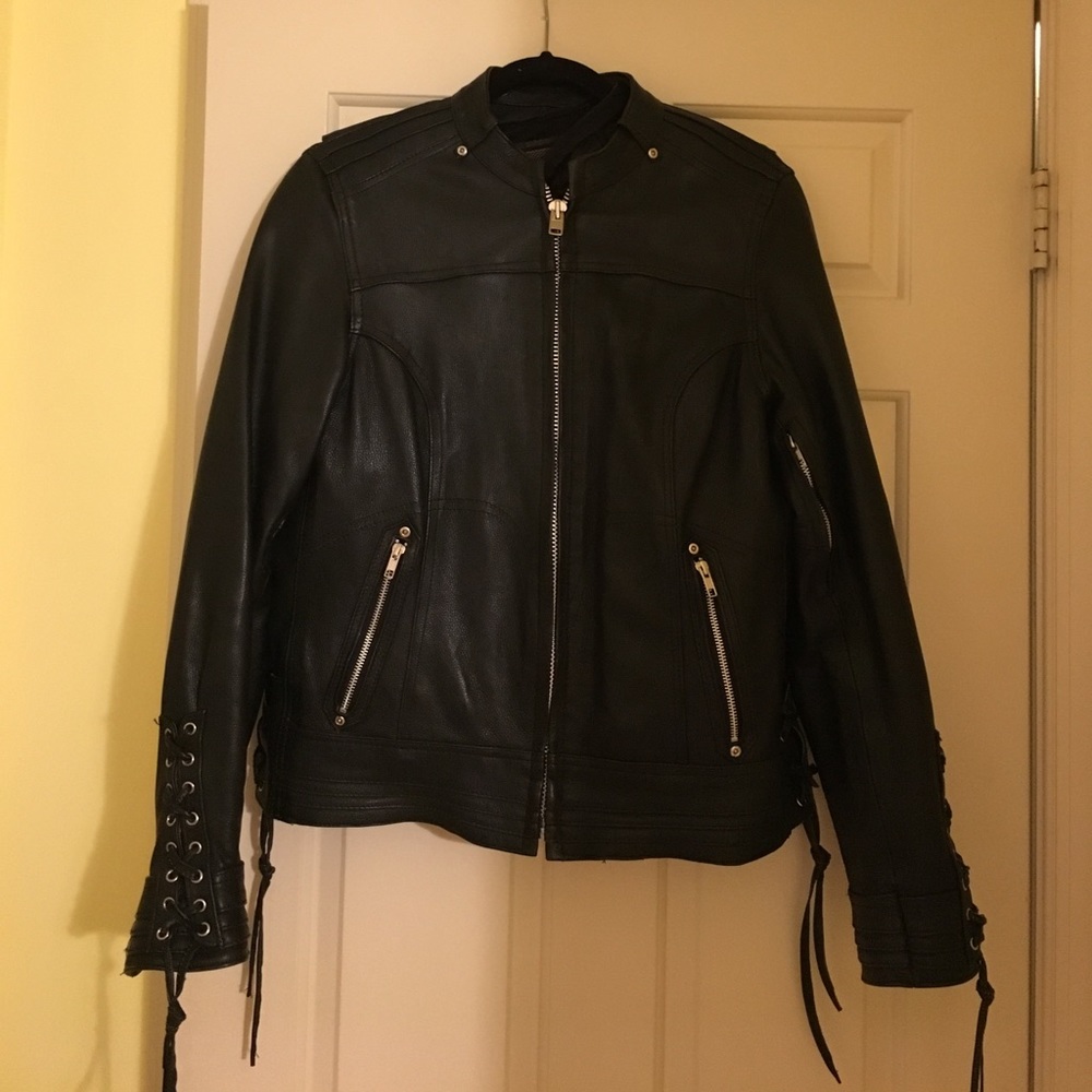 Black leather jacket