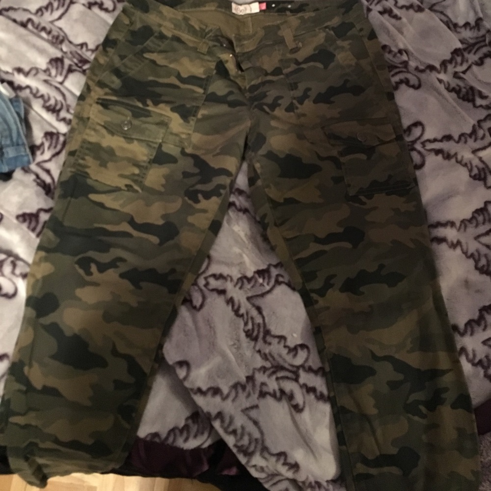 Skinny cargo high waisted