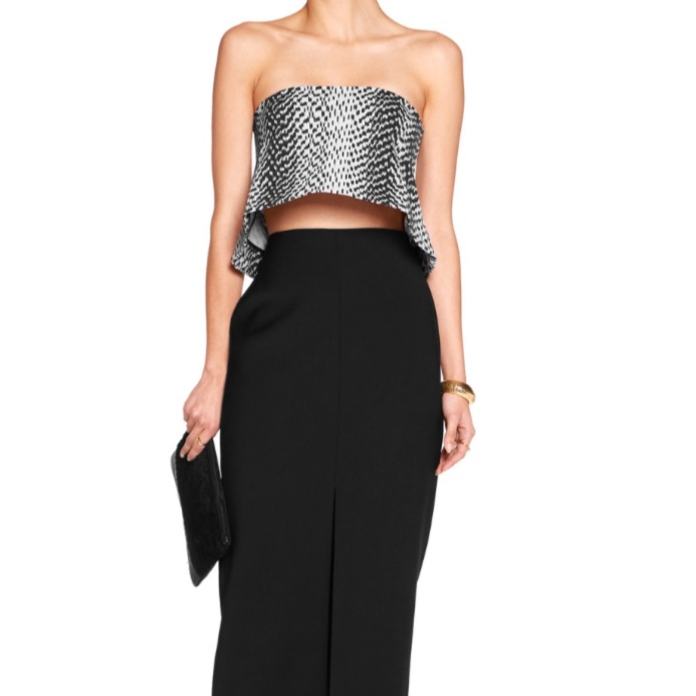 (Elizabeth & James) Cropped Printed Strapless Top