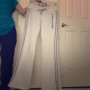 Abercrombie and Fitch White Sweat Pants