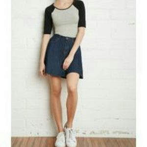 Forever 21 Baseball Tee Crop Top